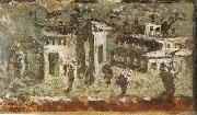 unknow artist Wall painting of houses at noon from Pompeii Spain oil painting artist